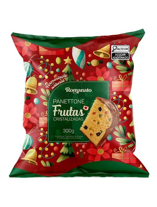 Panettone Frutas Cristalizadas Flowpack 300g - Romanato