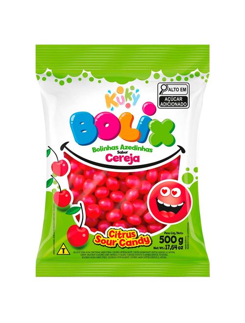 Bala de Goma Confeitada Azedinha Bolix Cereja 500g - Kuky