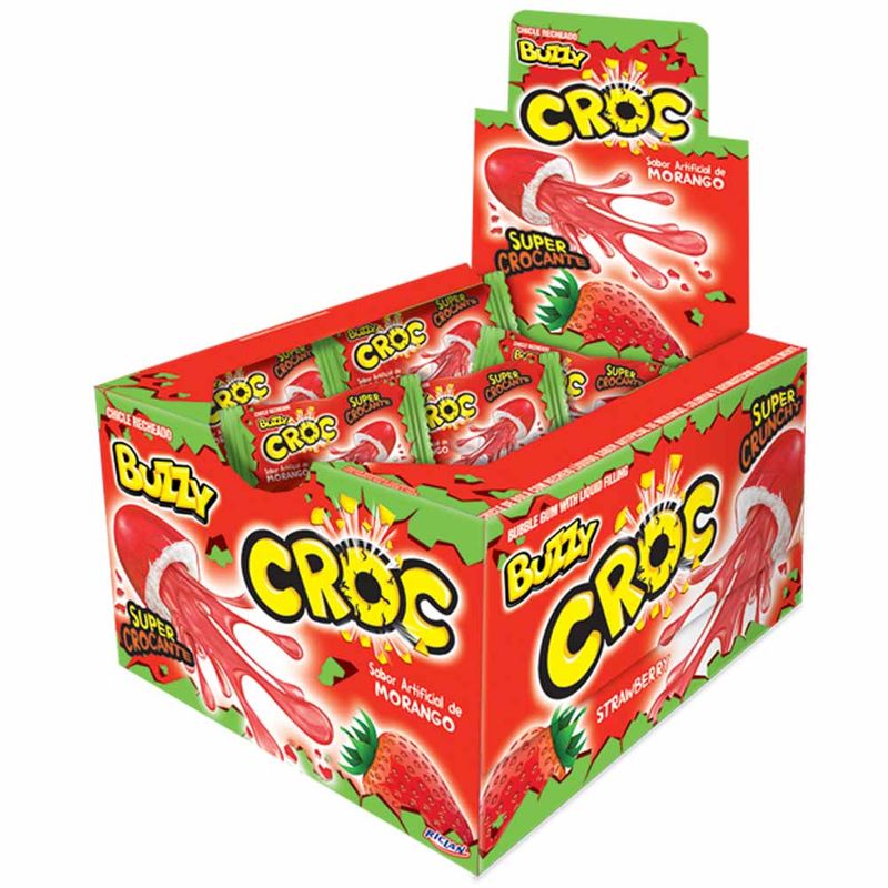 Chiclete-Buzzy-Recheado-Croc-Morango-c-40---Riclan