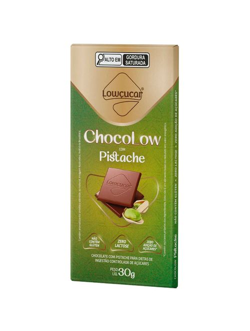 Tablete de Chocolate Chocolow Pistache Diet 30g - Lowçúcar