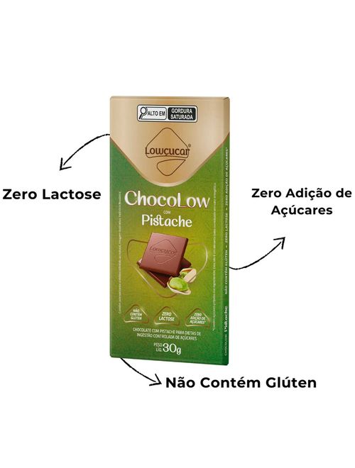 Tablete de Chocolate Chocolow Pistache Diet 30g - Lowçúcar