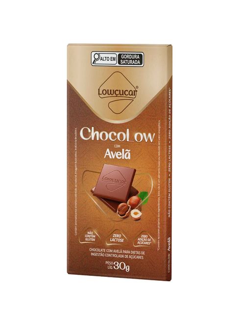 Tablete de Chocolate Chocolow Avelã Diet 30g - Lowçúcar