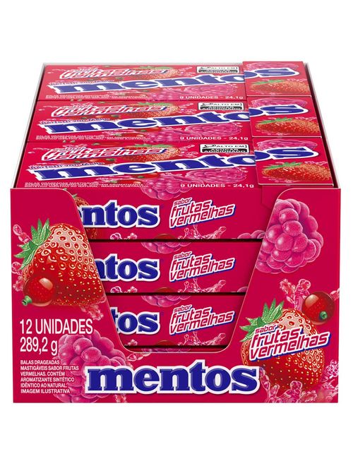 Bala Mentos Slim Box Frutas Vermelhas c/12 - Perfetti