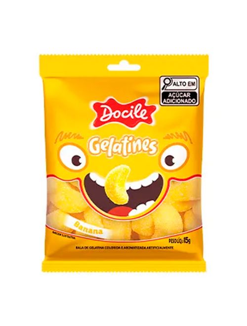 Mini Bala de Gelatina Banana Gelatines 15g c/12 - Docile