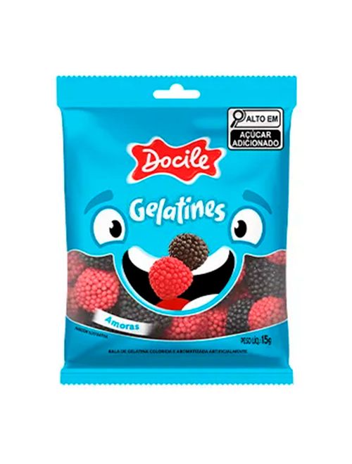 Mini Bala de Gelatina Amoras Gelatines 15g c/12 - Docile