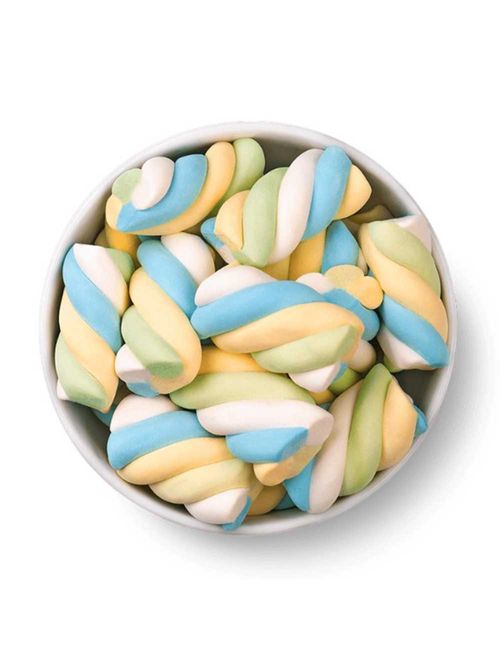 Marshmallow Twist Color 3 Azul, Amarelo, Verde e Branco 250g - Docile