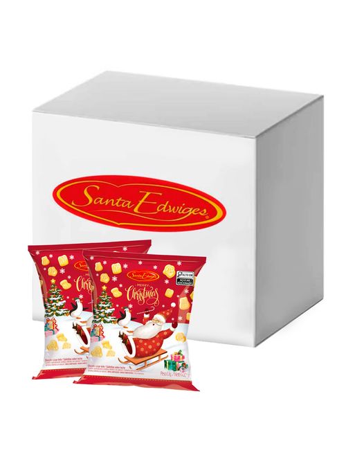 Kit 40 Pacotes Mini Biscoitos Leite Natal 100g - Santa Edwiges