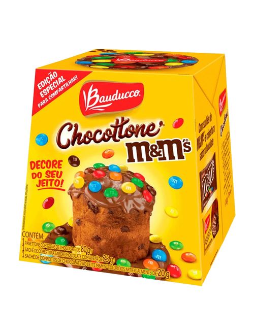 Mini Chocottone Gotas Chocolate M&Ms 80g c/24 - Bauducco