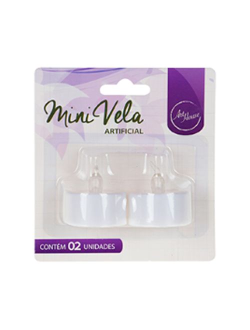 Enfeite Vela Artificial Branca 4,5cm c/2 - Zein