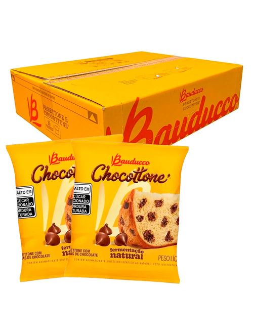 Mini Chocottone Flowpack Gotas de Chocolate 80g c/25 - Bauducco
