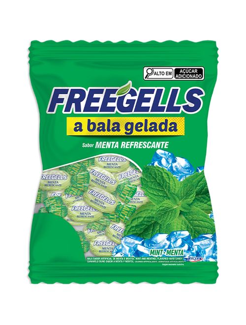 Bala Dura Menta Refrescante Freegells 475g - Riclan