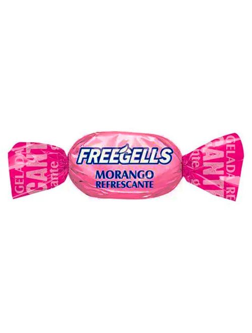 Bala Dura Morango Refrescante Freegells 475g - Riclan