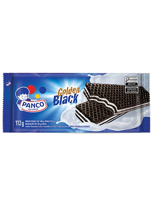 Biscoito Wafer Recheado Golden Black 112g - Panco