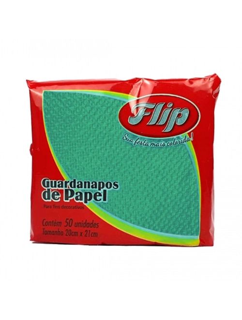 Guardanapo Verde Escuro 20x21cm c/50 - Flip Embalagens