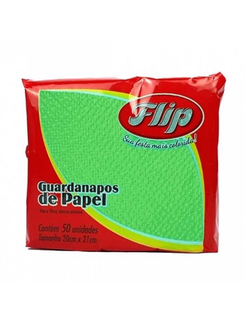 Guardanapo Verde Claro 20x21cm c/50 - Flip Embalagens