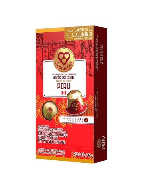 Cápsula Café Espresso Regiões do Mundo Peru c/10 - Três Corações