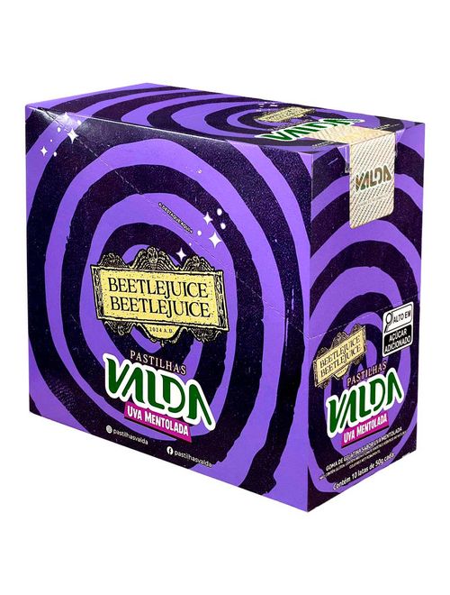 Pastilha BeetleJuice Uva Mentolada 50g c/10 - Valda