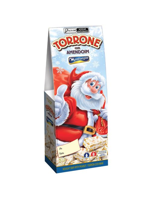 Torrone Amendoim Natal 80g - Montevérgine