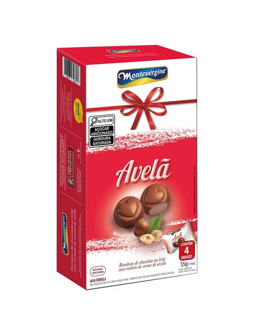 Bombom de Chocolate Recheio Avelã 55g - Montevérgine