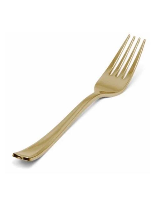 Garfo Refeição Dourado Gold Premium c/8 - Silver Plastic