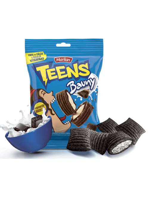 Biscoito Recheado Teens Bauny Baunilha 30g c/8 - Marilan