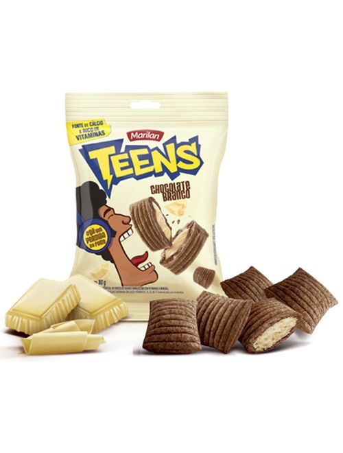Biscoito Recheado Teens Chocolate Branco 30g c/8 - Marilan
