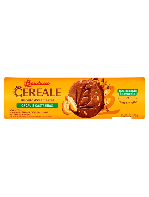 Biscoito Cereale Cacau e Castanhas 170g - Bauducco