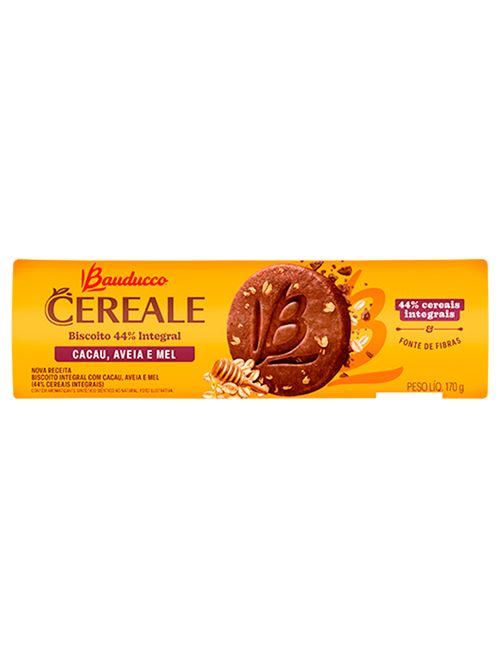 Biscoito Cereale Cacau, Aveia e Mel 170g - Bauducco