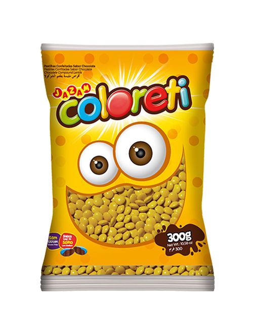 Confeito Chocolate Amarelo Coloreti 300g - Jazam