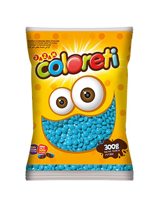 Confeito Chocolate Azul Coloreti 300g - Jazam