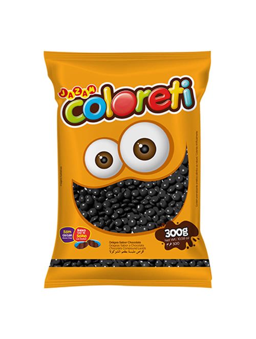 Confeito Chocolate Preto Coloreti 300g - Jazam