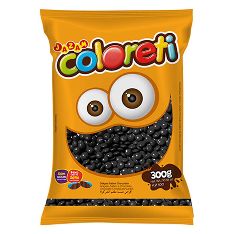 Confeito-Chocolate-Preto-Coloreti-300g---Jazam