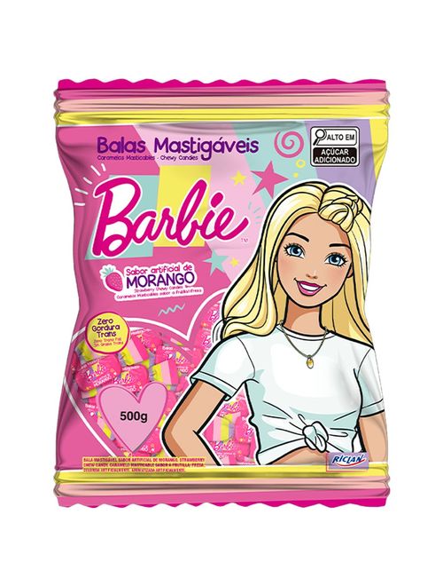 Bala Mastigável Morango Barbie 500g - Riclan