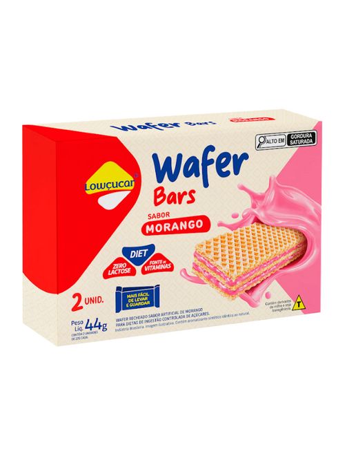 Biscoito Wafer Recheado Diet Morango 44g - Lowçúcar