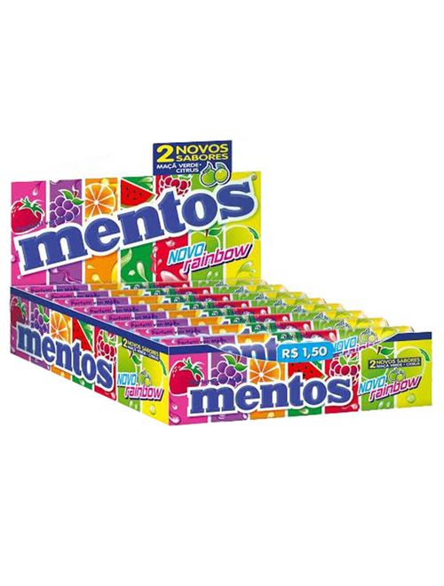 Bala Mentos Stick Rainbow c/16 - Perfetti
