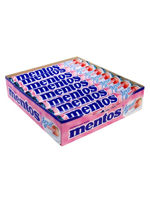 Bala Mentos Stick Iogurte de Morango c/16 - Perfetti