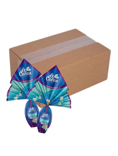 Ovo de Páscoa Chocolate Ao Leite com Brinquedo 130g c/24 - Le Cacau