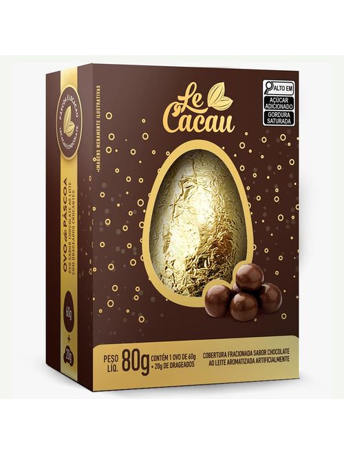 Ovo de Páscoa Chocolate Ao Leite 80g - Le Cacau
