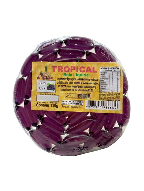Bala Líquida Uva 130g - Tropical