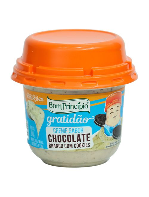 Creme Sabor Chocolate Branco com Cookies 140g - Bom Princípio