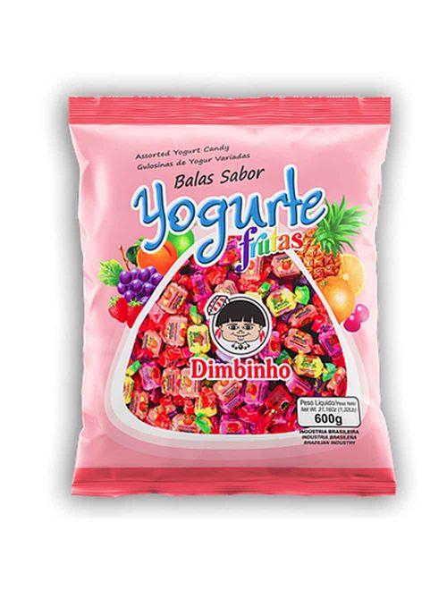 Bala Yogurte Frutas Sortidas 600g - Dimbinho