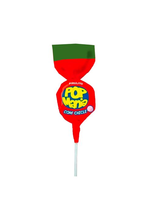 Pirulito Pop Mania Morango Recheio Chiclete 500g - Riclan