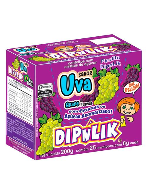 Pirulito com Açúcar Uva c/25 - Dipnlik