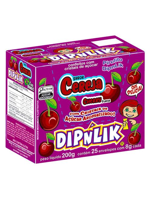 Pirulito com Açúcar Cereja c/25 - Dipnlik