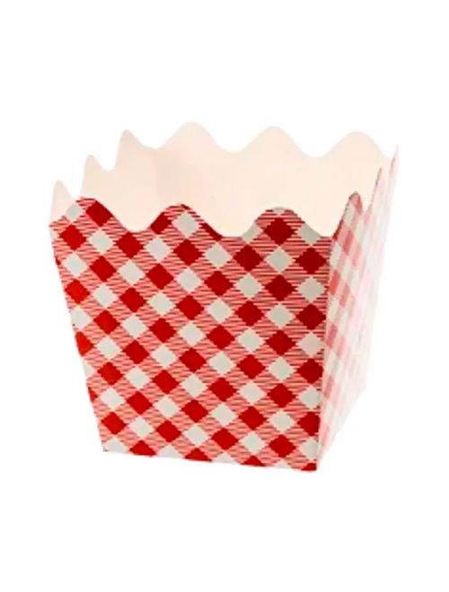 Cachepot Papel Xadrez Vermelho 9x9x7cm c/8 - Silver