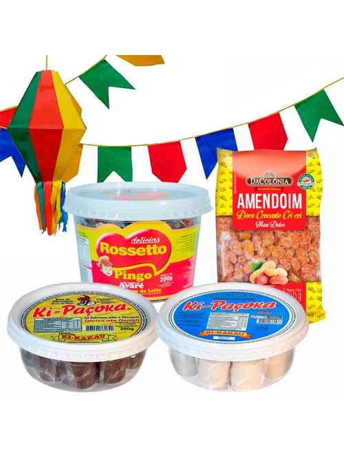 Kit Festa Junina 10 Pessoas - Doces + Decorações