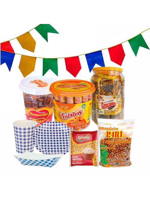Kit Junino - Doces + Decoração + Descartáveis