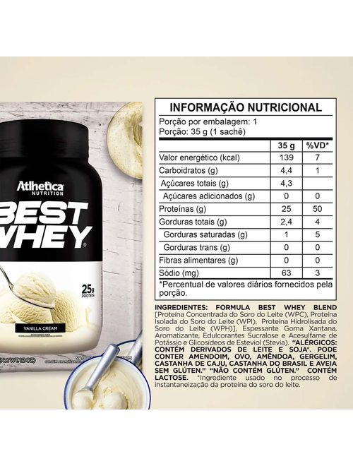 Best Whey Vanilla Cream Sachê 35g - Atlhetica Nutrition
