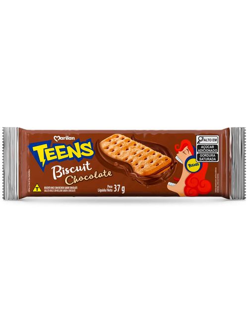 Biscoito Recheado Teens Biscuit Chocolate 37g - Marilan