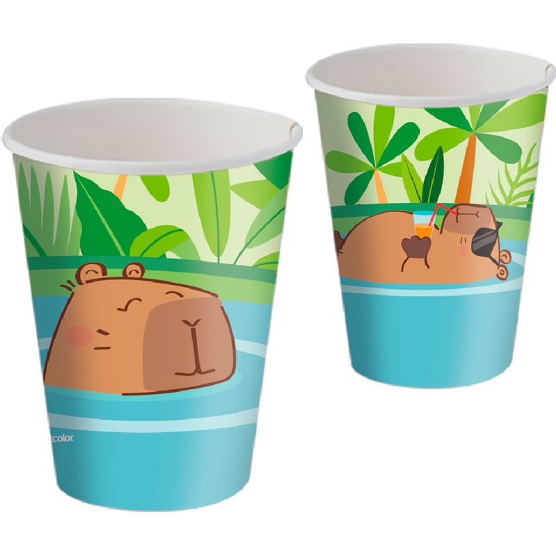 Capivara-Copo-Papel-200ml-c-8---Festcolor